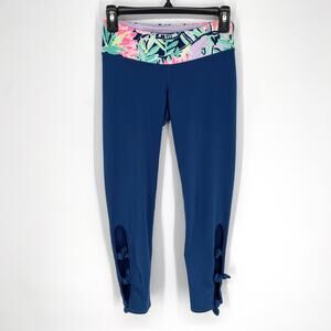 Lilly Pulitzer Luxletic Noelani Weekender Legging Sz S Midi Crop Bow Inky Navy